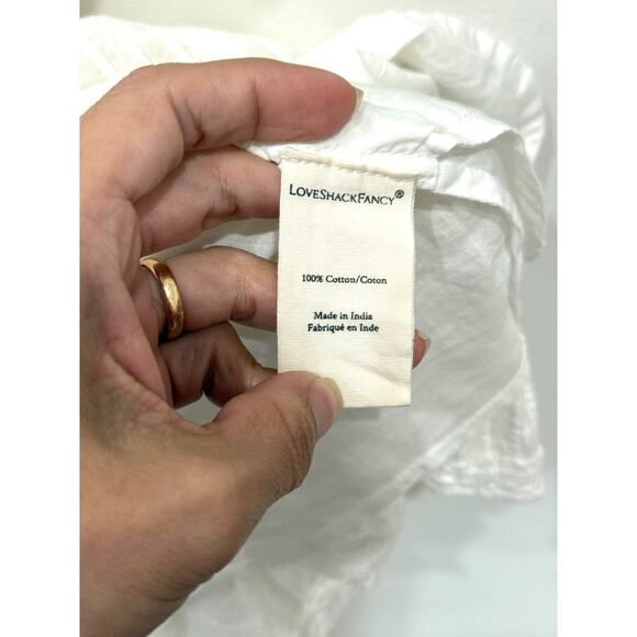 LoveShackFancy Jaislyn Embroidered Mini Dress True White Women's Size Medium - Picture 5 of 5